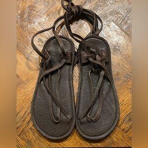 Brown Leather Gladiator Sandals